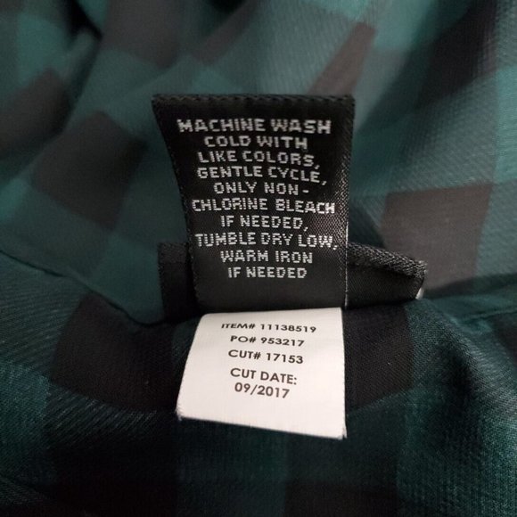 Torrid‎ Gingham Chiffon Surplice Peplum Blouse Plus Sz 1X Sheer 3/4 Sleeve Green - Picture 6 of 6